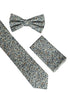 dusky blue English wildflower design cotton tie